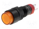 Switch: push-button; Pos: 2; SPDT; 0.5A/250VAC; 1A/24VDC; orange
