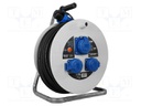 Extension lead; 3x2.5mm2; 40m; rubber; black; Sockets no: 3; 16A