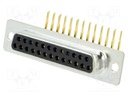 D-Sub; PIN: 25; socket; female; turned contacts; angled 90°; THT
