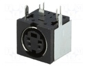Socket; DIN mini; female; PIN: 4; shielded; THT; on PCBs; angled 90°