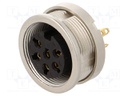 Connector: M16; female; IP68; socket; soldering; 250V; PIN: 6; 5A