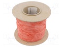 Insulating tube; Mat: silicone; red; Øint: 0.8mm; Wall thick: 0.4mm