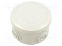 Enclosure: junction box; 80mm; plastic; IP55; grey; PLEXO; -25÷40°C