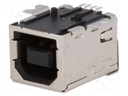 Socket; USB B; on PCBs; SMT; PIN: 4; horizontal