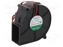 Fan: DC; blower; 12VDC; 75x75x30mm; 26.34m3/h; 42dBA; ball bearing