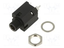 Socket; Jack 6,35mm; female; stereo; straight; for panel mounting