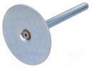 Foot of pin; Base dia: 80mm; M12; steel; Plunger length: 125mm