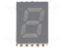 Display: LED; 7-segment; 7mm; 0.28"; No.char: 1; red; 3.4÷7.5mcd