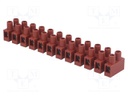 Terminal block; screw terminal; ways: 12; 6mm2; terminals: 24; 400V