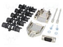 D-Sub; PIN: 9; plug; male; shielded; soldering; for cable; black
