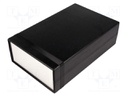 Enclosure: with panel; 1598; X: 160mm; Y: 250mm; Z: 76mm; ABS; black