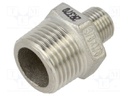 Male-male,reductive; max.10.5bar; 1.4408 stainless steel; G316