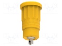 Connector: 4mm banana; socket; 25A; yellow-green; nickel plated