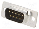 D-Sub; PIN: 9; plug; male; soldering; for cable; gold flash; 250V