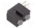 LED; in housing; 3mm; No.of diodes: 2; red,green; 45°; 30mcd