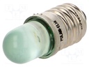 LED lamp; green; E10; 12VDC; 12VAC