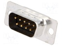 D-Sub; PIN: 9; plug; male; stamped and formed contacts; soldering