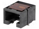 Socket; RJ45; PIN: 8; Cat: 3; low profile; gold-plated; Layout: 8p8c