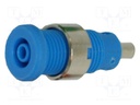 Connector: 2mm banana; socket; blue; 1,9mm soldering hole
