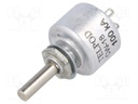 Potentiometer: shaft; single turn; 100kΩ; 1W; ±20%; 4mm; linear; THT
