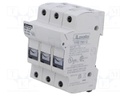 Fuse base; 10x38mm; for DIN rail mounting; 30A; 600VAC; Poles: 3