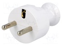 Connector: AC supply; plug; Layout: 2P+PE; white; 230VAC; 16A; PIN: 3
