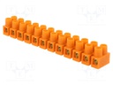 Terminal block; screw terminal; 16mm2; 76A; ways: 12; terminals: 24