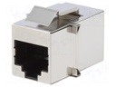Coupler; Cat: 6a; shielded; Layout: 8p8c; RJ45 socket,both sides