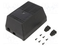 Enclosure: for power supplies; X: 97mm; Y: 137mm; Z: 67mm; ABS; black