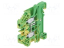 Splice terminal: rail; 2.5mm2; ways: 1; terminals: 2; yellow-green