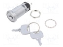 Keylock Switch, On-None-On, SPDT, SK Series, 2 Position, Solder, 3 A