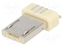 Plug; USB A micro; for molding; soldering; PIN: 5; USB 2.0; 0.65mm