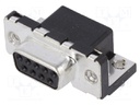D-Sub; PIN: 9; socket; LD; female; Locking: screws; angled 90°; THT