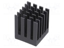Heatsink: extruded; grilled; black; L: 17mm; W: 17mm; H: 19.5mm