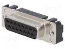D-Sub; PIN: 15; socket; female; straight; THT; UNC4-40