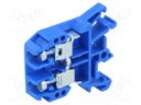Splice terminal: rail; 0.5÷10mm2; ways: 1; terminals: 2; blue; 690V