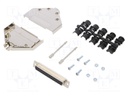 D-Sub; PIN: 37; plug; female; shielded; soldering; for cable; black