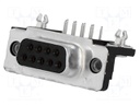 D-Sub; PIN: 9; socket; HD 20; female; angled 90°; THT; UNC4-40