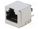 Socket; RJ45; PIN: 8; Cat: 6a; shielded; Layout: 8p8c; THT; straight