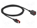 Cable; PoweredUSB socket,PoweredUSB plug; 2m; black; 20AWG,26AWG