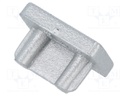 Cap for LED profiles; silver; ABS; Application: SLIM8