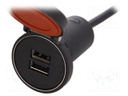 Automotive power supply; USB A socket x2; Sup.volt: 12÷24VDC