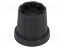 Knob; with flange; plastic; Shaft d: 6mm; Ø16.5x19.2mm; black
