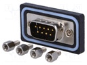 D-Sub; PIN: 9; socket; ED-EHD; male; Locking: screws; straight; IP67