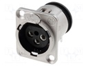 Socket; XLR; female; PIN: 3; angled 90°; THT; silver; 6A
