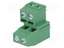 PCB terminal block; angled 90°; 5.08mm; ways: 4; on PCBs; terminal