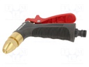 Adjustable spray; Mat: ABS,brass; pistol