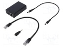 Splitter PoE; PoE (PoE); black; 1000Mbps; 0÷40°C; 5/9/12V; 24W