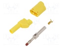 Plug; 4mm banana; 32A; 1kVDC; yellow; Max.wire diam: 2.5mm