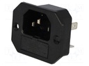 Connector: AC supply; socket; male; 10A; IEC 60320; 70°C